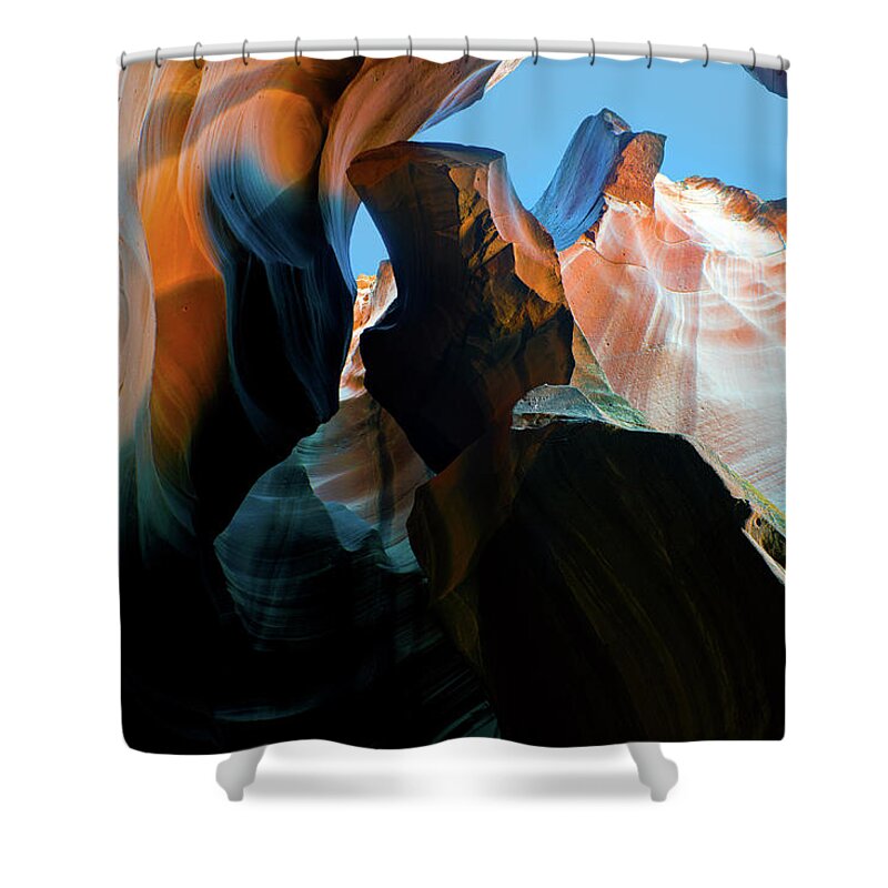 Scenics Shower Curtain featuring the photograph Abstract Figure In Antelope Canyon Usa by Pavliha