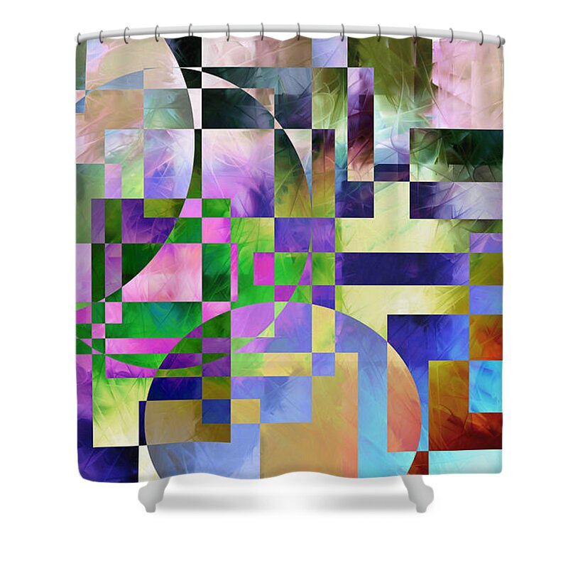 Oil Shower Curtain featuring the painting Abstract in Lavender by Curtiss Shaffer
