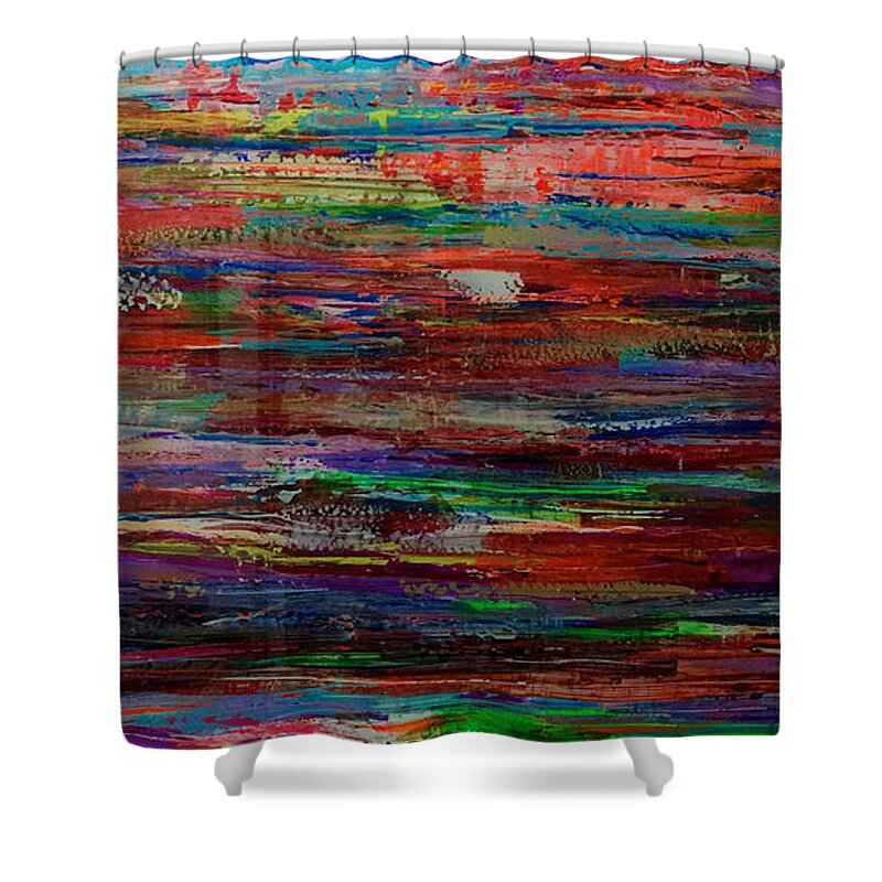 Jack Diamond Art Shower Curtain featuring the painting Abstract In Reflection by Jack Diamond
