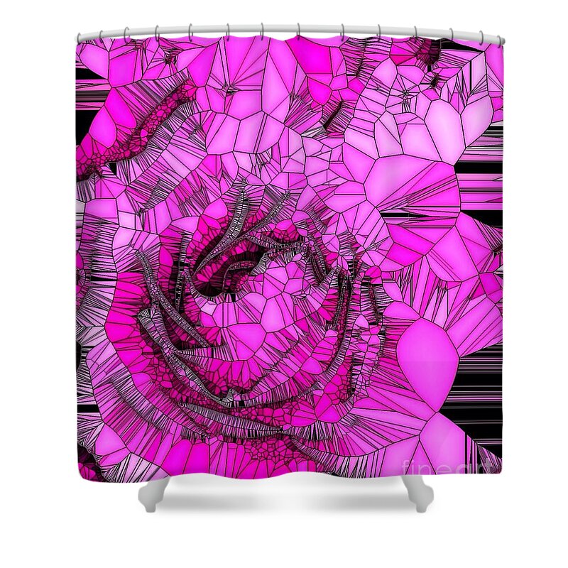 Rose Shower Curtain featuring the photograph Abstract Pink Rose Mosaic by Saundra Myles
