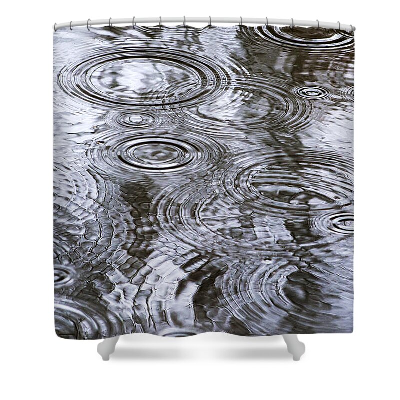 Water Shower Curtain featuring the photograph Abstract Raindrops by Christina Rollo