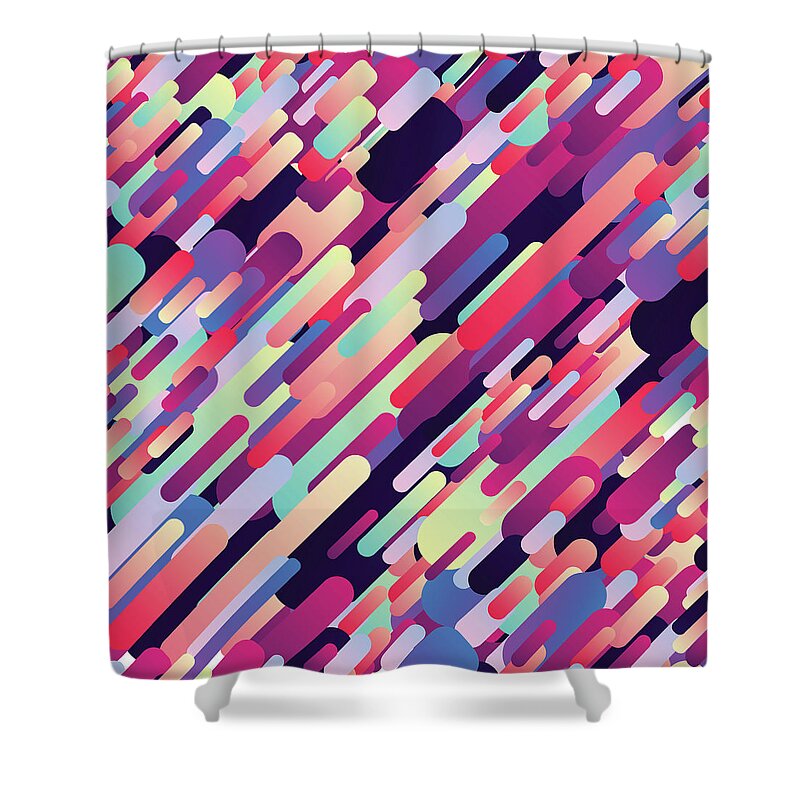Art Shower Curtain featuring the digital art Abstract Seamless Pattern With Diagonal by Antikwar