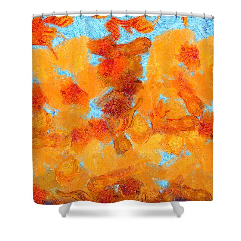 Van Gogh Shower Curtain featuring the painting Abstract summer by Pixel Chimp