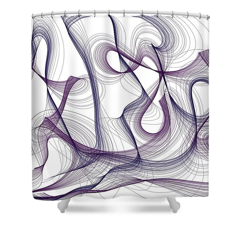 Thoughts Shower Curtain featuring the digital art Abstract Thoughts by Marian Lonzetta