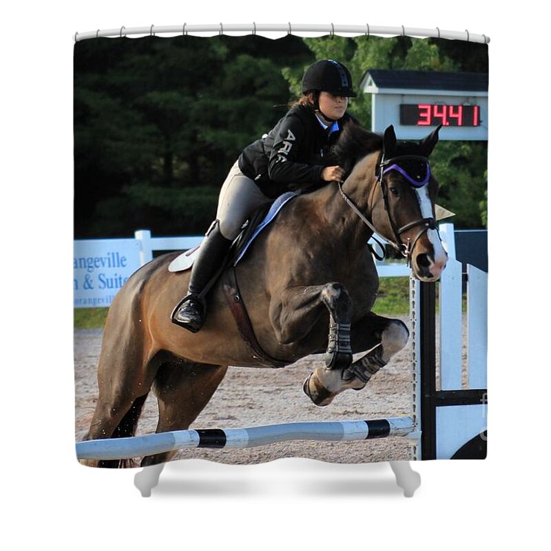 Horse Shower Curtain featuring the photograph Ac-jumper5 by Janice Byer