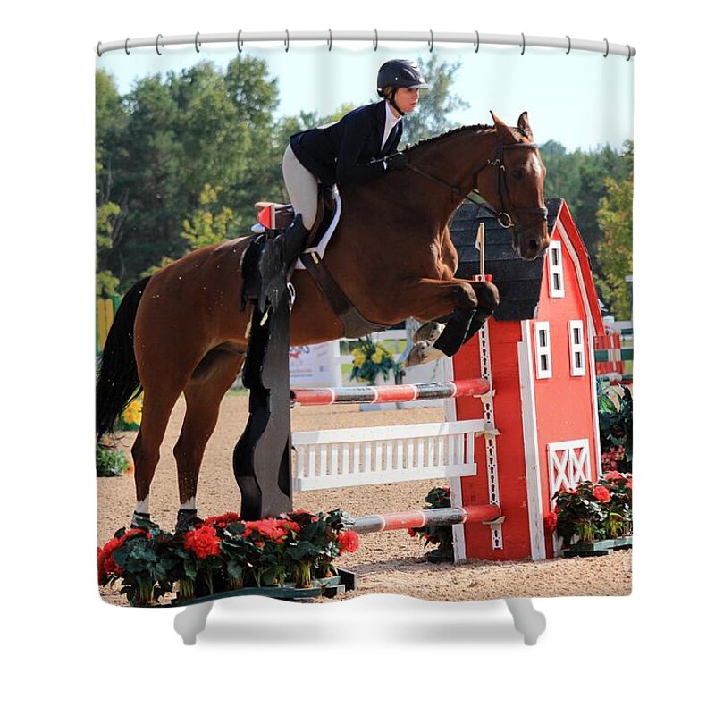 Horse Shower Curtain featuring the photograph Ac-medal13 by Janice Byer