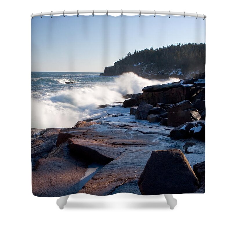 Landscape Shower Curtain featuring the photograph Acadia Coast overlooking Otter Point 9422 by Brent L Ander