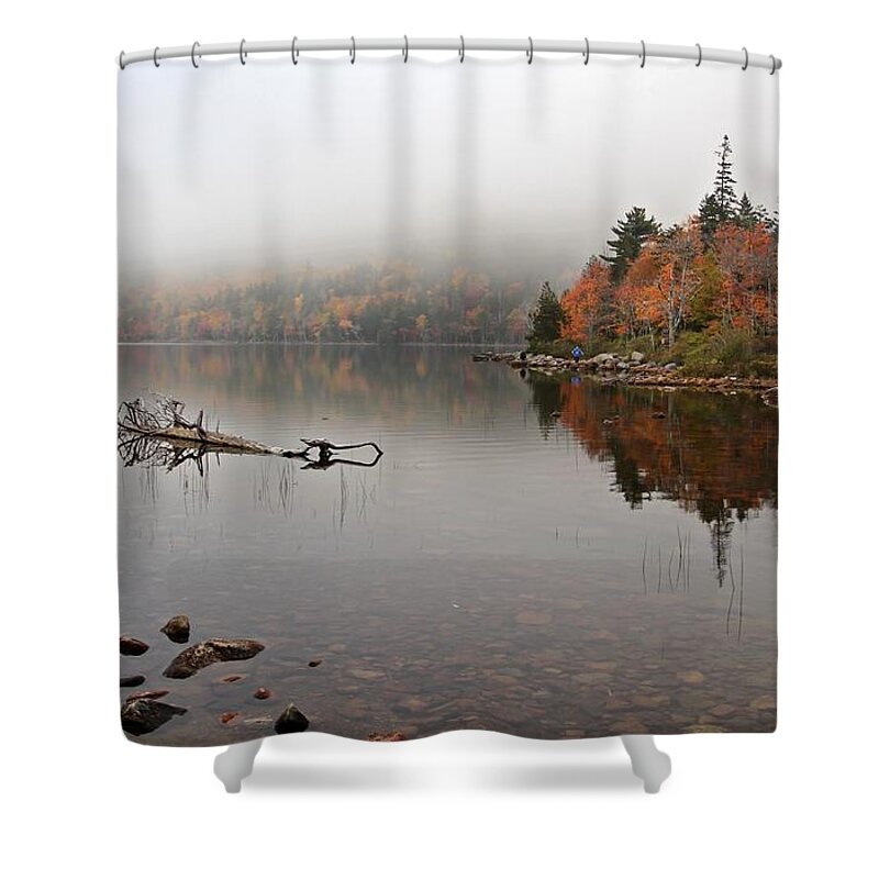 Acadia National Park Shower Curtain featuring the photograph Acadia in the Fog by Karin Pinkham