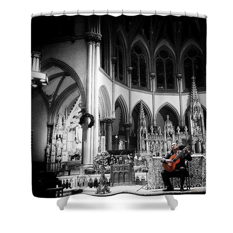 Musician Shower Curtain featuring the photograph Acoustic Grace by Natasha Marco