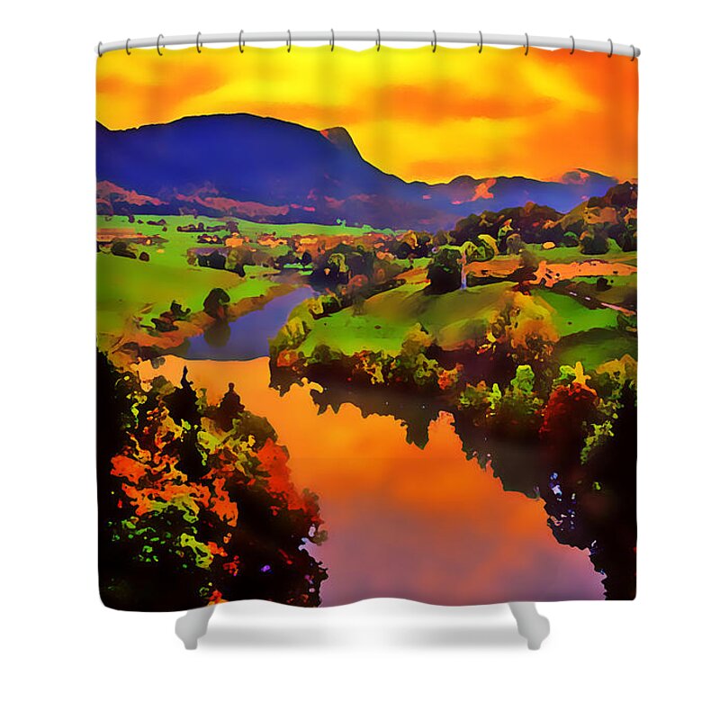 Landscape Shower Curtain featuring the photograph Across the Valley by Stephen Anderson