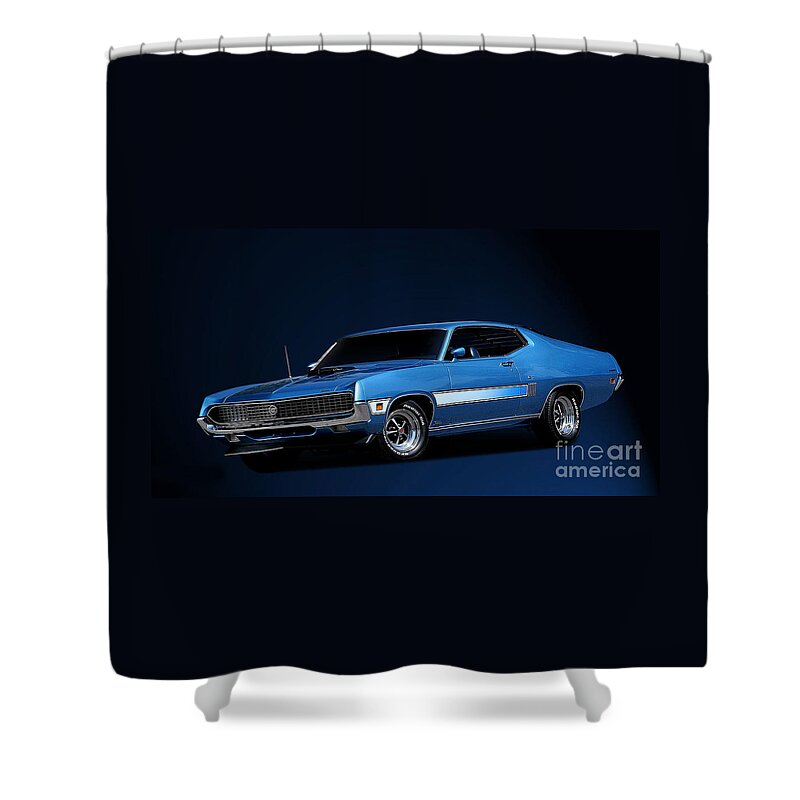 Ford Shower Curtain featuring the photograph Action Photo Original Prints Vintage Muscle Cars 1970 Ford Torino by Action