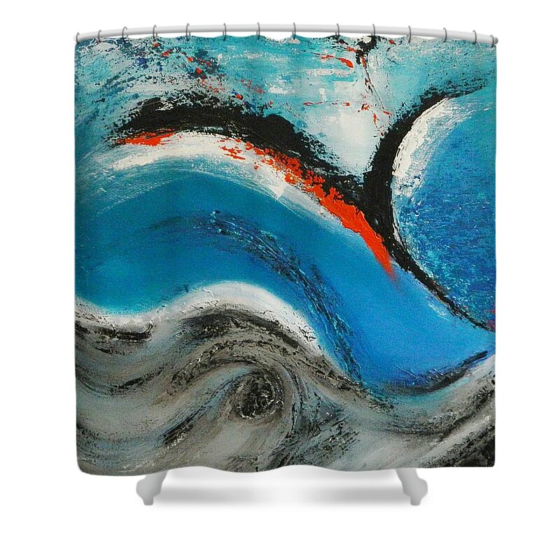 Abstract Shower Curtain featuring the painting Ad Victoriam by Dan Campbell