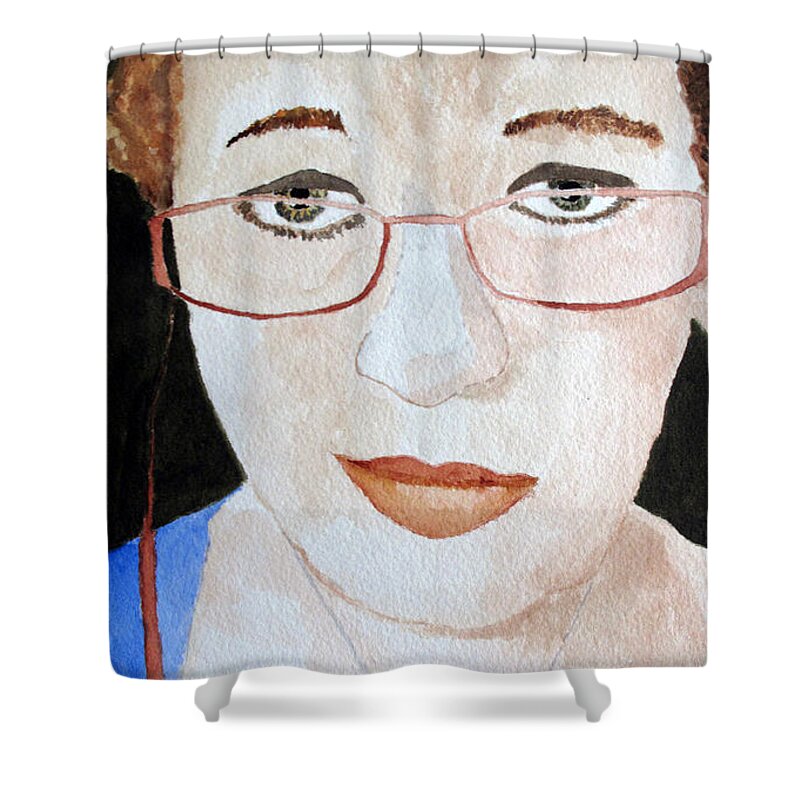 Addie Shower Curtain featuring the painting Addie Two by Sandy McIntire