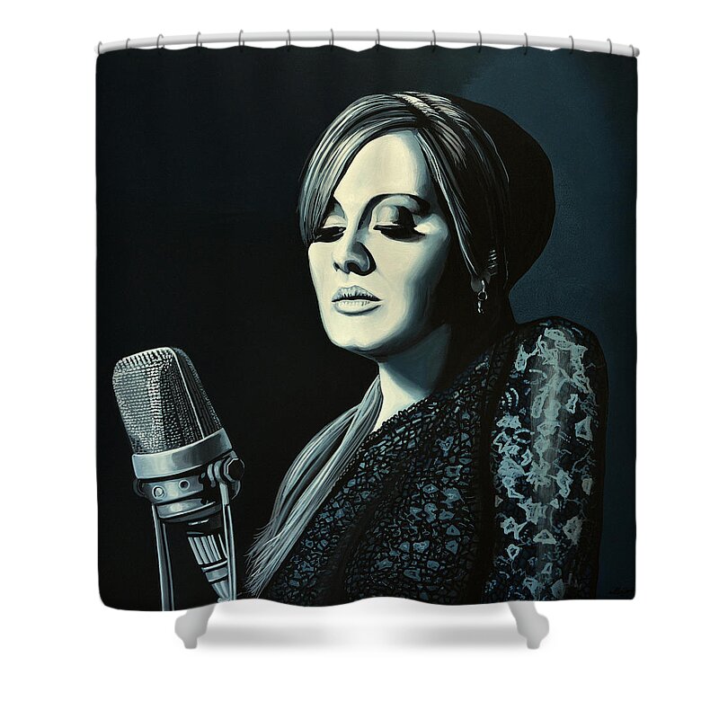 Adele Shower Curtain featuring the painting Adele 2 by Paul Meijering