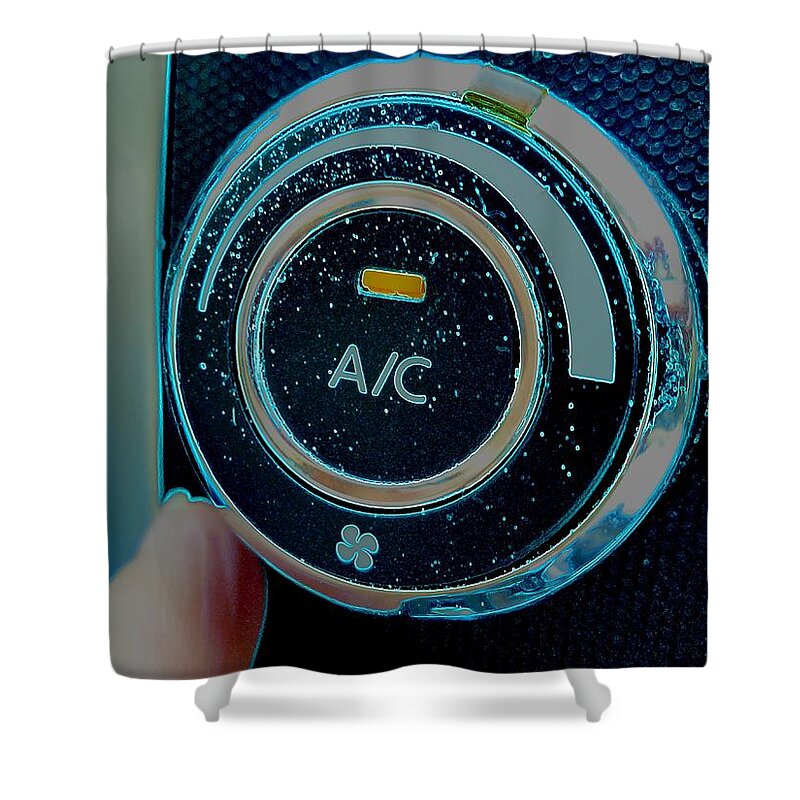 Air Shower Curtain featuring the photograph Adjusting the Air Conditioning by Renee Trenholm