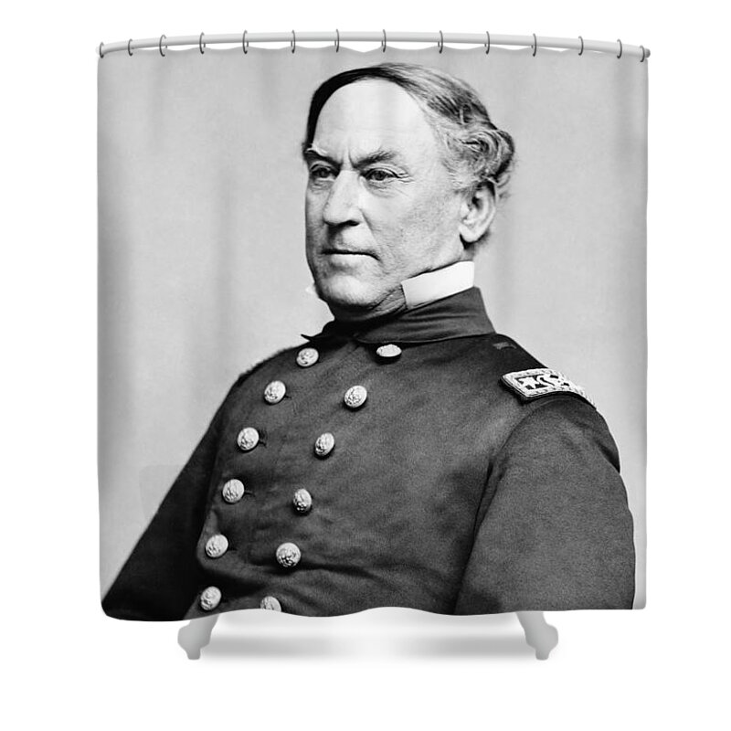 Admiral Farragut Shower Curtain featuring the photograph Admiral David Farragut by War Is Hell Store