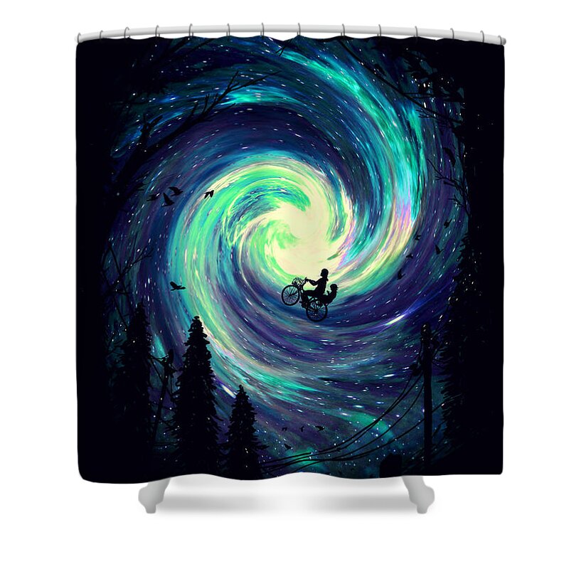 Nature Shower Curtain featuring the digital art Adventure Time by Nicebleed 