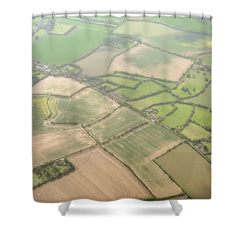 Scenics Shower Curtain featuring the photograph Aerial View Of Cultivated Land In London by Franckreporter