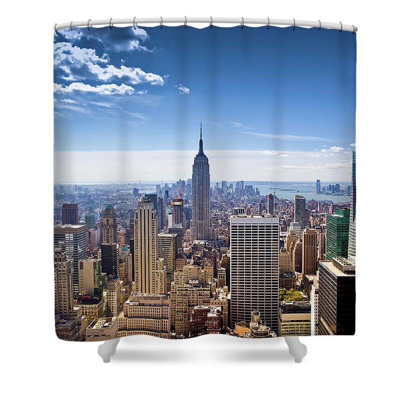 Lower Manhattan Shower Curtain featuring the photograph Aerial View Of Manhattan, New York City by Pawel.gaul