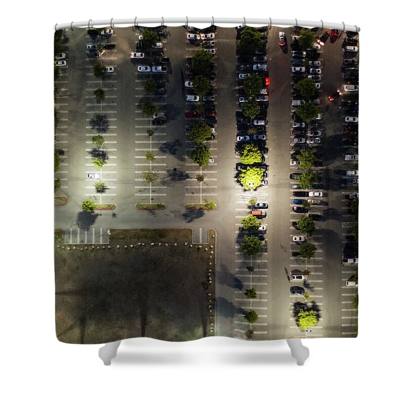 Order Shower Curtain featuring the photograph Aerial View Of The Suburb Parking,la by Michael H