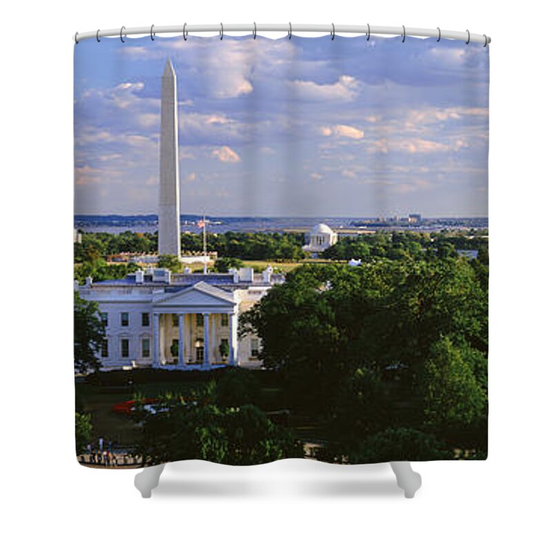 Photography Shower Curtain featuring the photograph Aerial, White House, Washington Dc by Panoramic Images