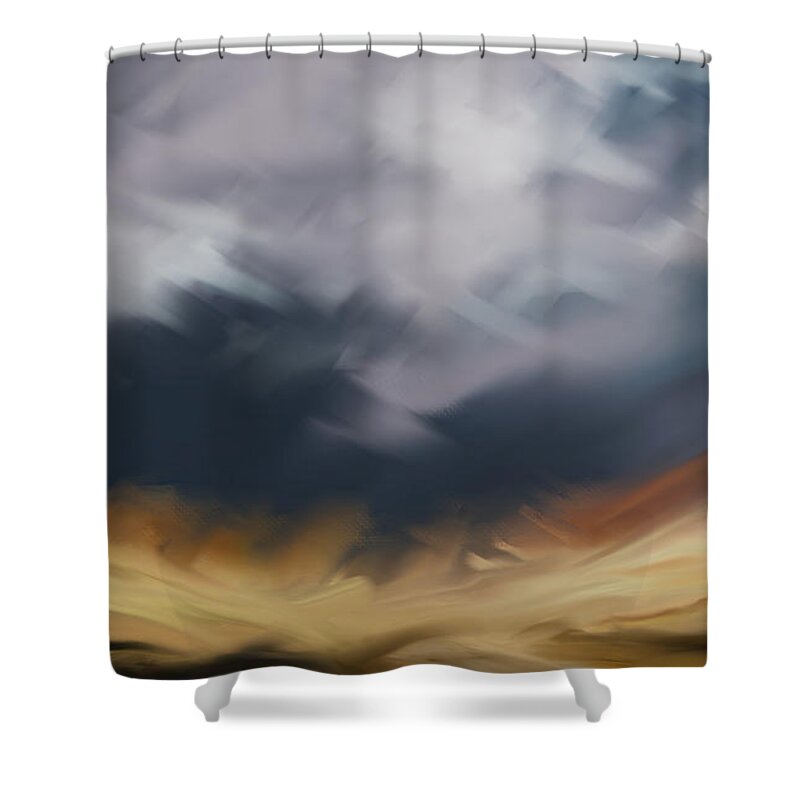 Oils Paint Shower Curtain featuring the digital art Tempest by Vincent Franco