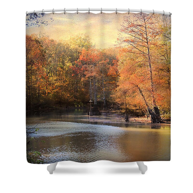 Autumn Shower Curtain featuring the photograph After Daybreak by Jai Johnson