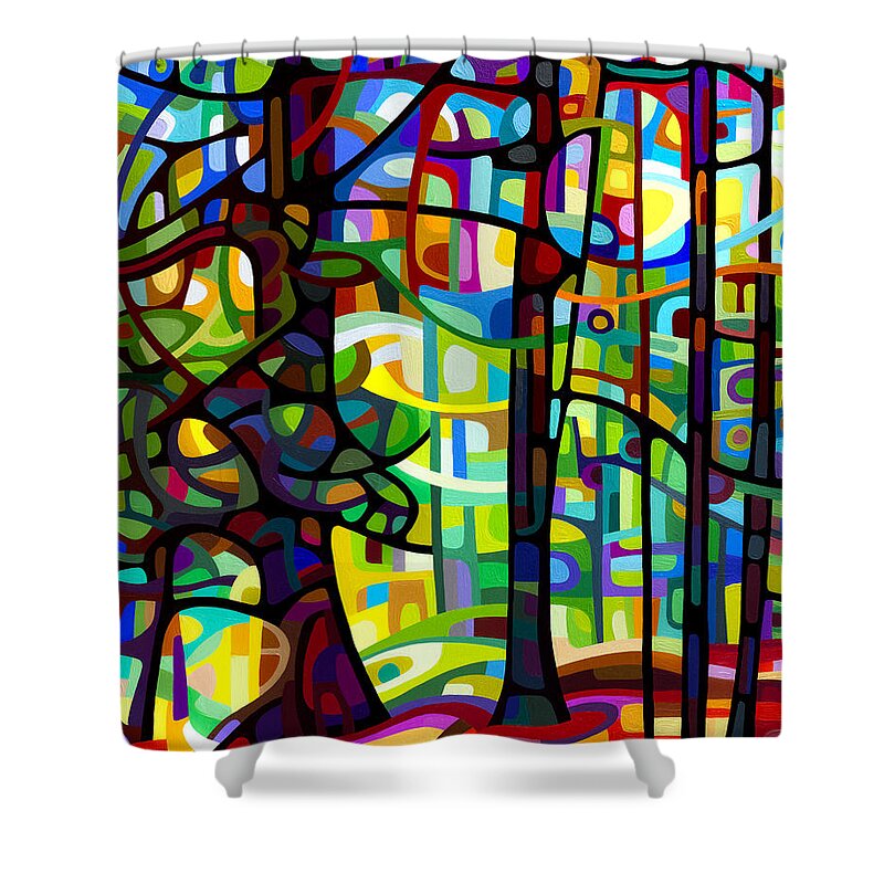 Art Shower Curtain featuring the painting After the Rain by Mandy Budan
