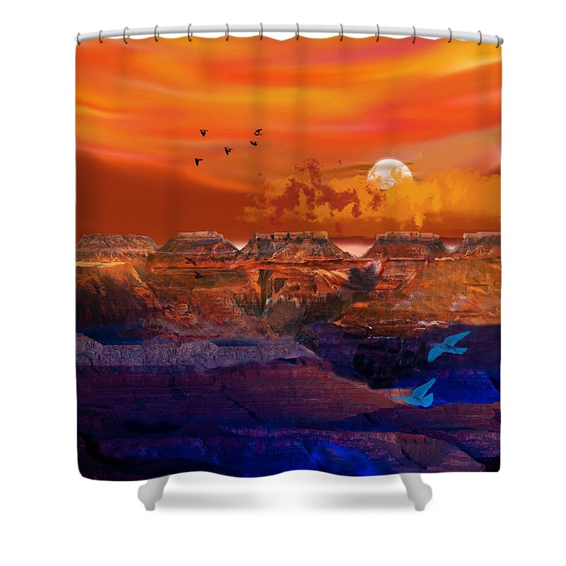 Grand Canyon Shower Curtain featuring the digital art After the Storm by J Griff Griffin