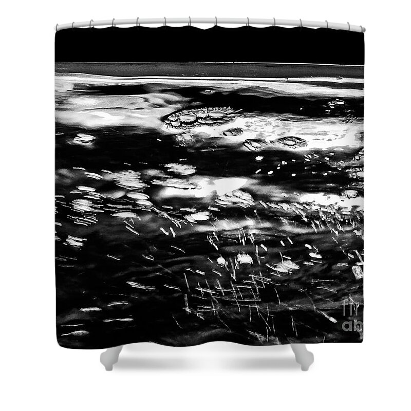 Abstract Shower Curtain featuring the photograph Air of the Water B W by Fei A