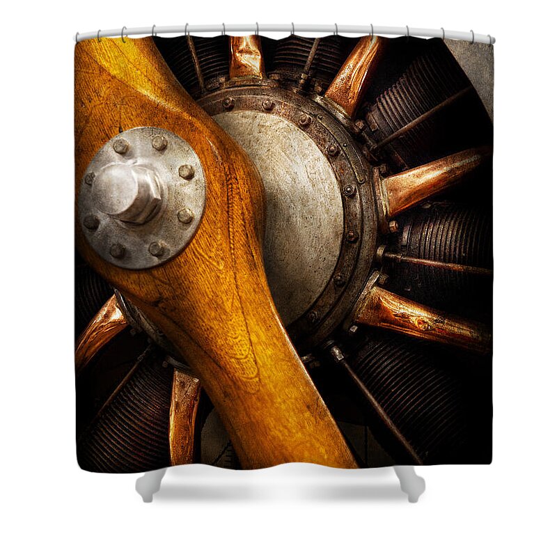 Propeller Shower Curtain featuring the photograph Air - Pilot - You got props by Mike Savad