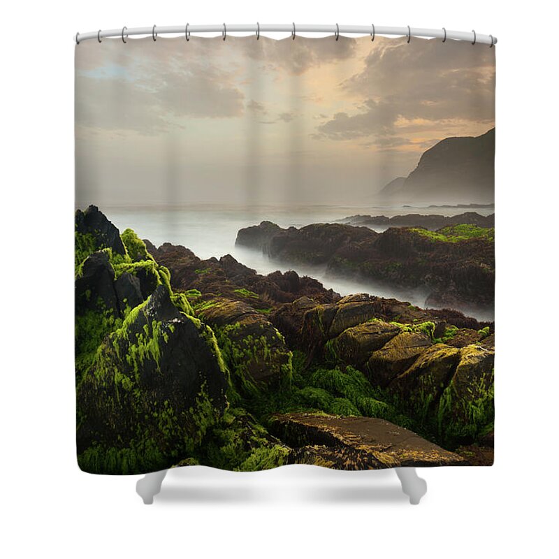 Motion Shower Curtain featuring the photograph Al-houta Rocky Beach by All Rights Reserved For Ahmed Al-shukaili