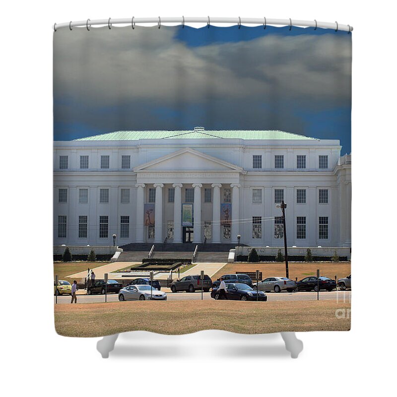 State Of Alabama Department Of Archives And History Building Shower Curtain featuring the photograph Alabama State Department of Archives and History Building by Lesa Fine
