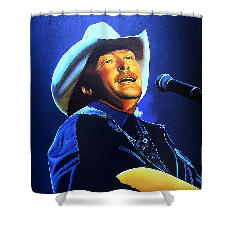 Alan Jackson Shower Curtain featuring the painting Alan Jackson Painting by Paul Meijering