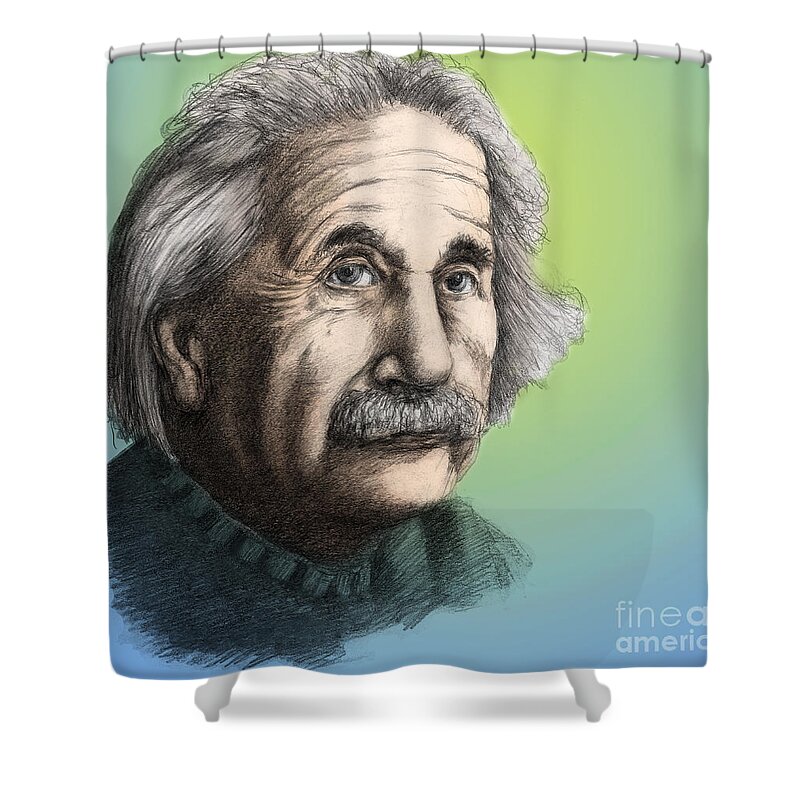 Science Shower Curtain featuring the photograph Albert Einstein, German-american by Spencer Sutton