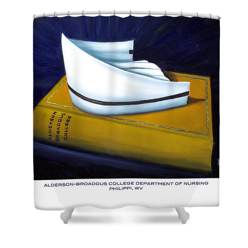 Nurse Shower Curtain featuring the painting Alderson-Broaddus College by Marlyn Boyd