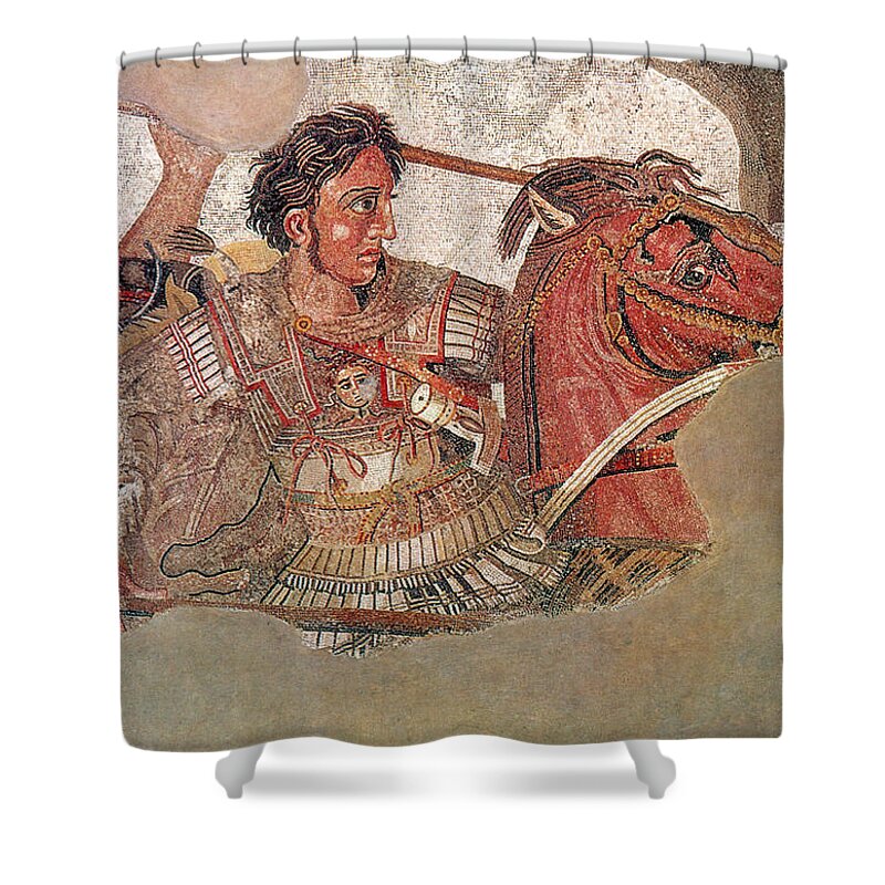 Archeology Shower Curtain featuring the photograph Alexander Mosaic, Alexander The Great by Science Source
