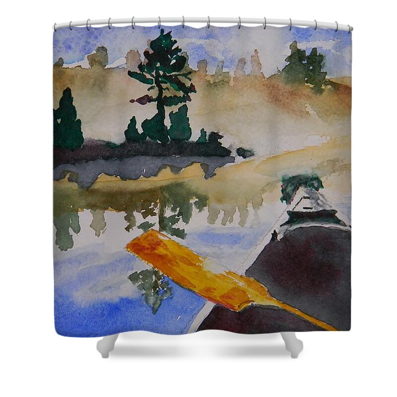 Algonquin Provincial Park Shower Curtain featuring the painting Algonquin Provincial Park Ontario Canada by Warren Thompson