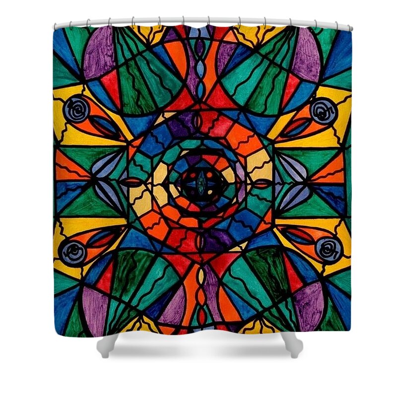 Alignment Shower Curtain featuring the painting Alignment by Teal Eye Print Store