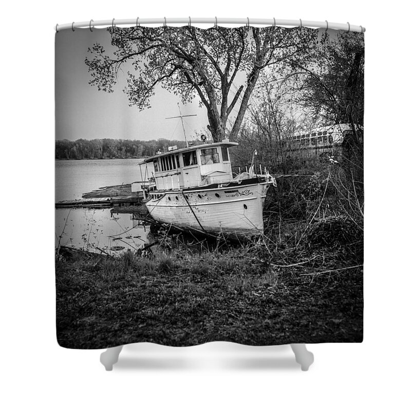 River Shower Curtain featuring the photograph All Ashore by Ray Congrove