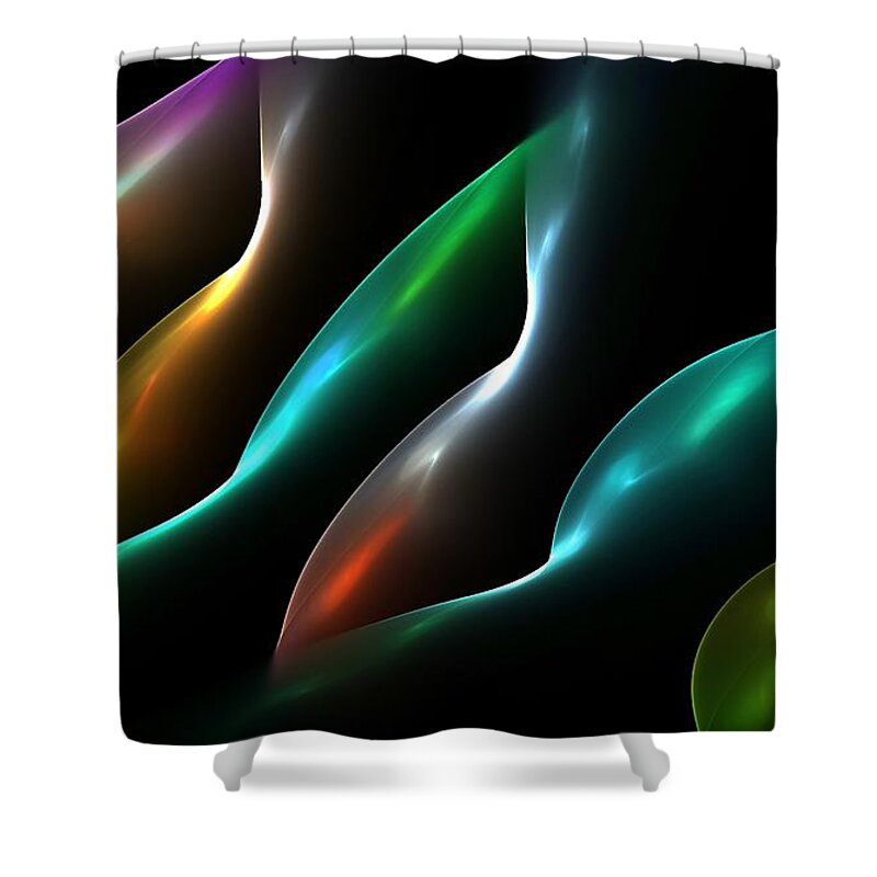 Home Shower Curtain featuring the digital art All shapes and colors 3 by Greg Moores