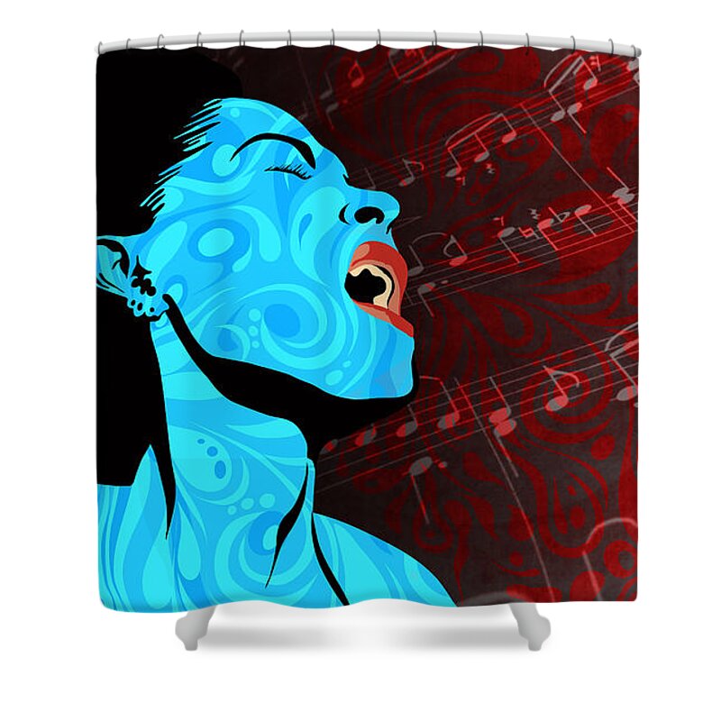 Retro Jazz Shower Curtain featuring the painting All that Jazz by Sassan Filsoof
