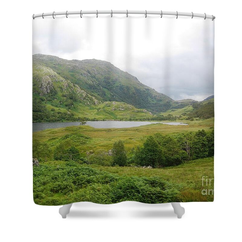 Scottish Highlands Shower Curtain featuring the photograph All The Greens by Denise Railey