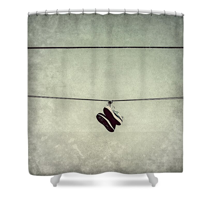 Shoes Shower Curtain featuring the photograph All Tied Up by Melanie Lankford Photography