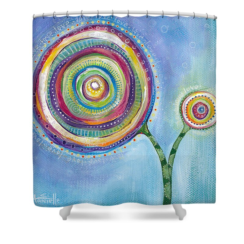 Hope Shower Curtain featuring the painting All You Need Is Love by Tanielle Childers
