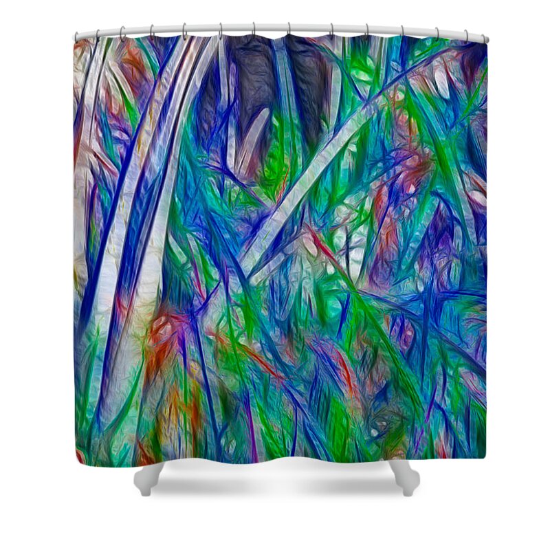 Nature Shower Curtain featuring the painting Aloe Abstract by Omaste Witkowski