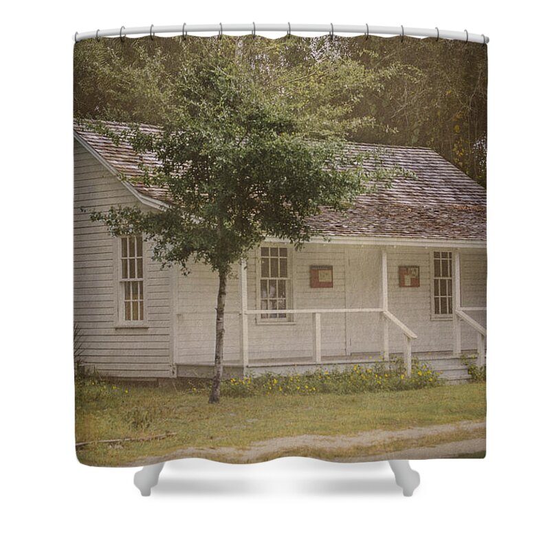 Vintage Shower Curtain featuring the photograph Along the Country Road by Judy Hall-Folde
