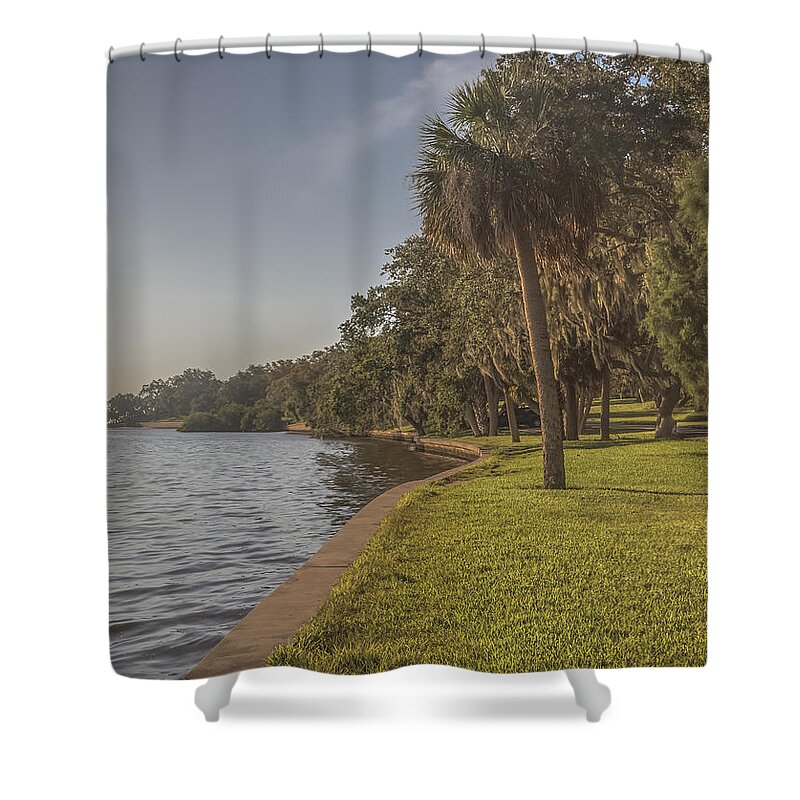 Florida Shower Curtain featuring the photograph Along the wall by Jane Luxton