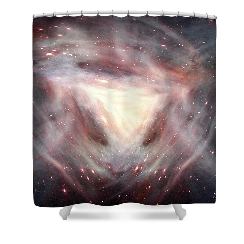 Bible Shower Curtain featuring the digital art Alpha and Omega by Bill Stephens