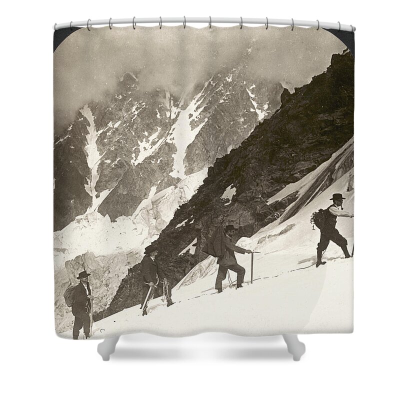 1908 Shower Curtain featuring the photograph Alpine Mountaineering, 1908 by Granger